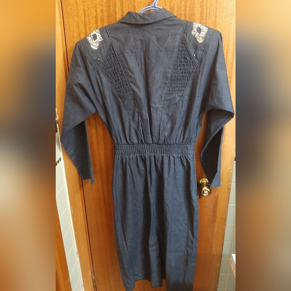 Vintage Jean Dress Michael Phillips Long Sleeve Denim - Picture 2 of 8